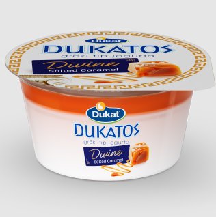 Dukatos Divine grčki tip jogurta, okus slana karamela, 150 g