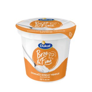 Dukat Brzo&Fino domaće kiselo vrhnje za svježi sir 25% m.m., 300 g