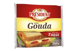 Président topljeni sir u listićima, okus Gouda, 150 g