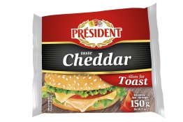 Président topljeni sir u listićima, okus Cheddar, 150 g